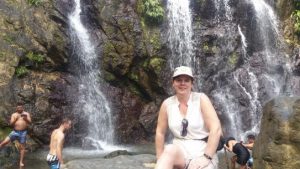 Lisa at Tobago waterfall 